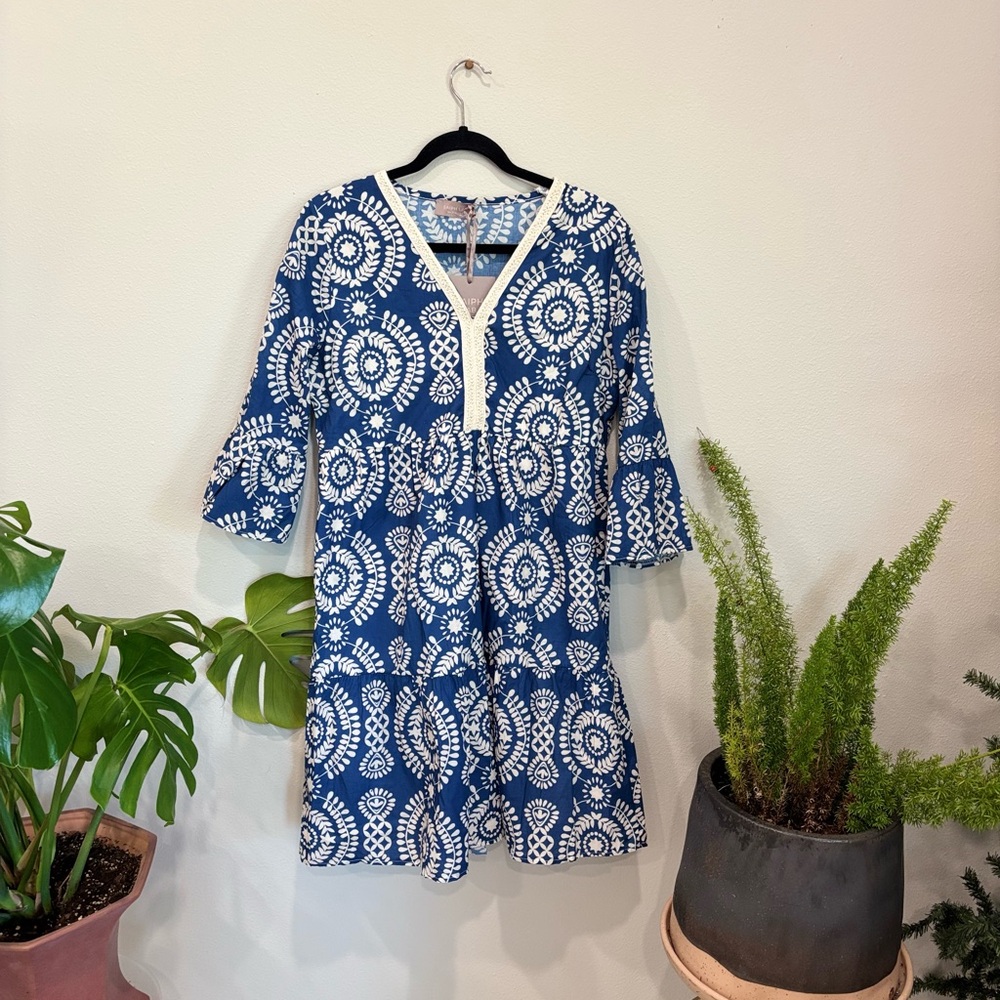 Saiph Lab | Crochet Bell Sleeve Dress | Size Large (style: 53581)